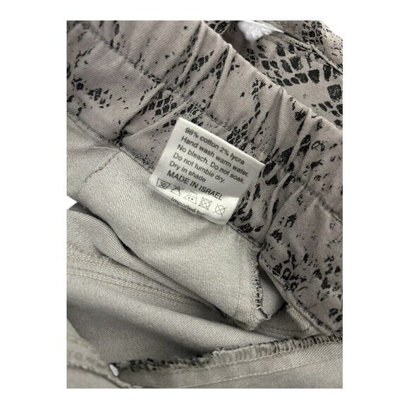 FLOG Gray Stretch Snake Skin Pattern Skinny Leg Pants Size 24 Drawstring - Picture 3 of 7